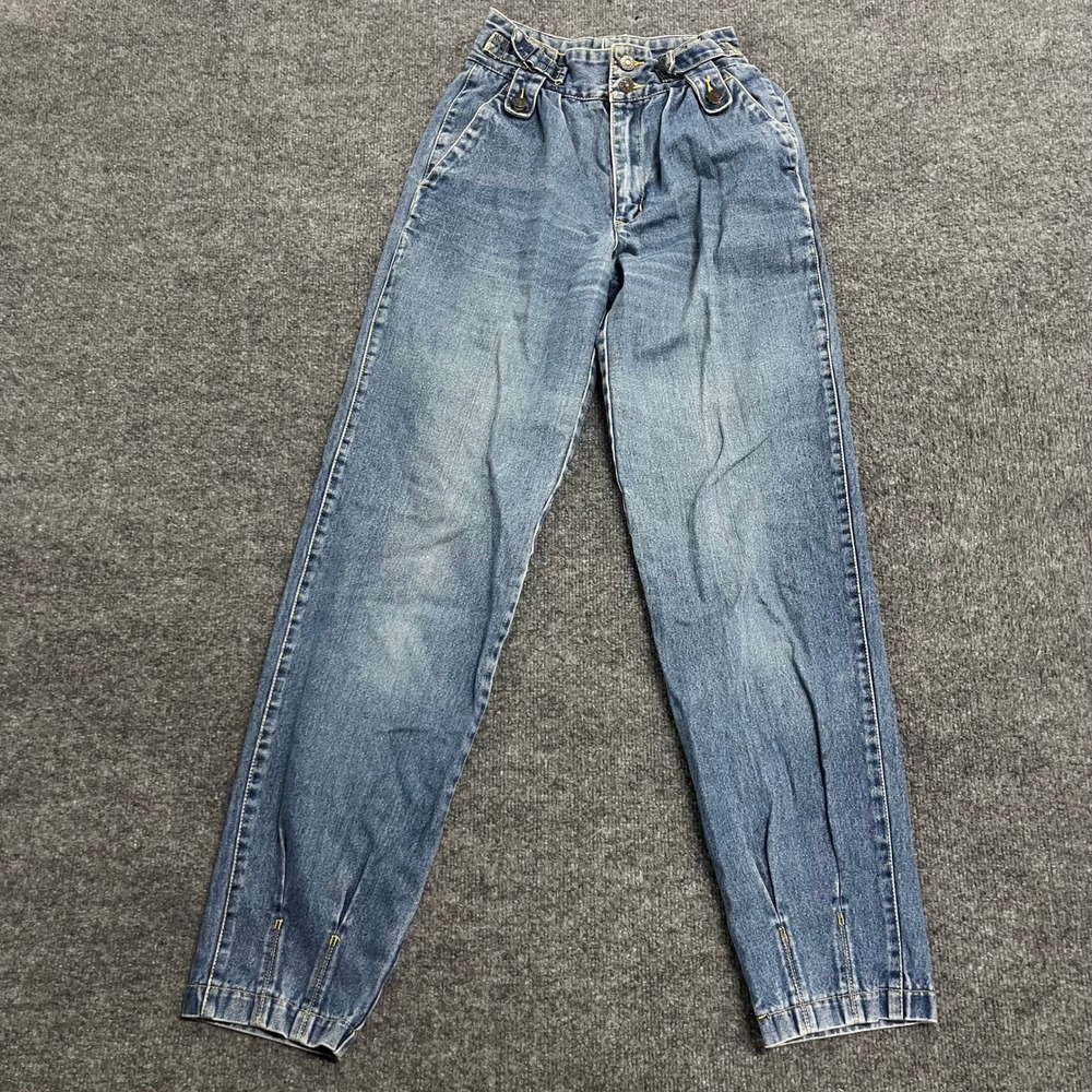 Anthony's Jeans Womens Size 5 Blue  High Waisted Side Cinch Pleated Tapered